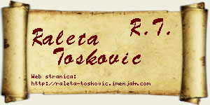 Raleta Tošković vizit kartica